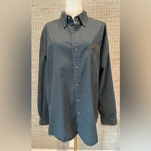 💜 Vintage 2008 Men’s Carhartt Dark Gray/Blue Casual Button Down Shirt 💜
